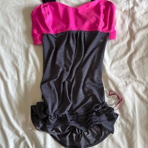 Lululemon Pink & Navy Blue Back on Track Workout Tank